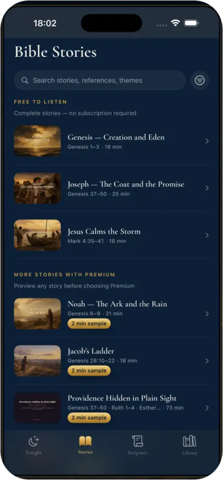 Bible Stories library screen
